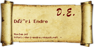 Déri Endre névjegykártya